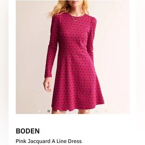 Boden Pink Jacquard Dress 8L